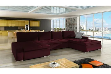 Kintore 4-sits Hörnbäddsoffa Wine red - Möbler - Soffa - Bäddsoffa