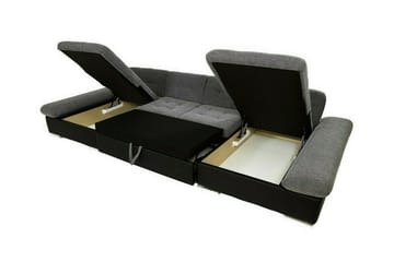 Kintore 4-sits U-formad Hörnbäddsoffa med Förvaring i Tyg - Benvit - Möbler - Soffa - Bäddsoffa