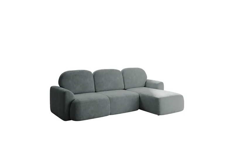 Korfu Bäddsoffa m. Divan 3-sits, Grå