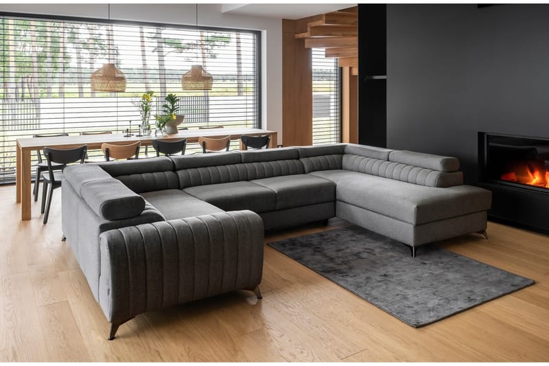Kotori Hörnbäddsoffa m. Schäslong, Grå