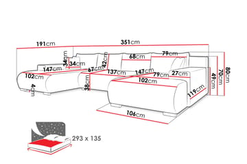 Krysen Bäddsoffa Dubbeldivan 4-sits - Brun - Möbler - Soffa - Bäddsoffa