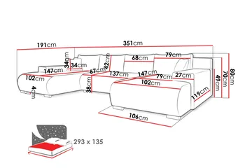 Krysen Bäddsoffa Dubbeldivan 4-sits - Svart - Möbler - Soffa - Bäddsoffa
