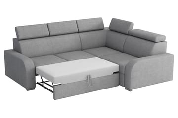 Lavona 4-sits Vänster L-formad Bäddsoffa Bäddbar med Förvaring i Tyg - Brun - Möbler - Soffa - Bäddsoffa