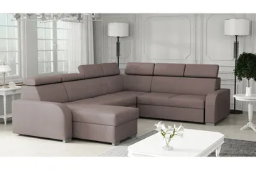 Lavona Hörnsoffa Large LED-belysning - Brun - Möbler - Soffa - Bäddsoffa