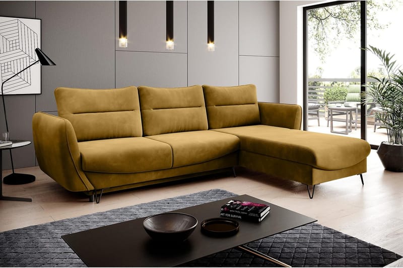 Lence Bäddsoffa m. Divan Förvaring - Gul - Möbler - Soffa - Bäddsoffa