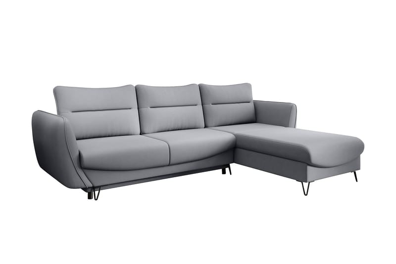 Lence Bäddsoffa m. Divan Förvaring, Ljusgrå