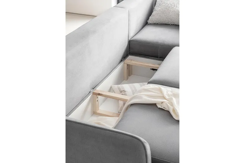 Lence Bäddsoffa m. Divan Förvaring - Ljusrosa - Möbler - Soffa - Bäddsoffa