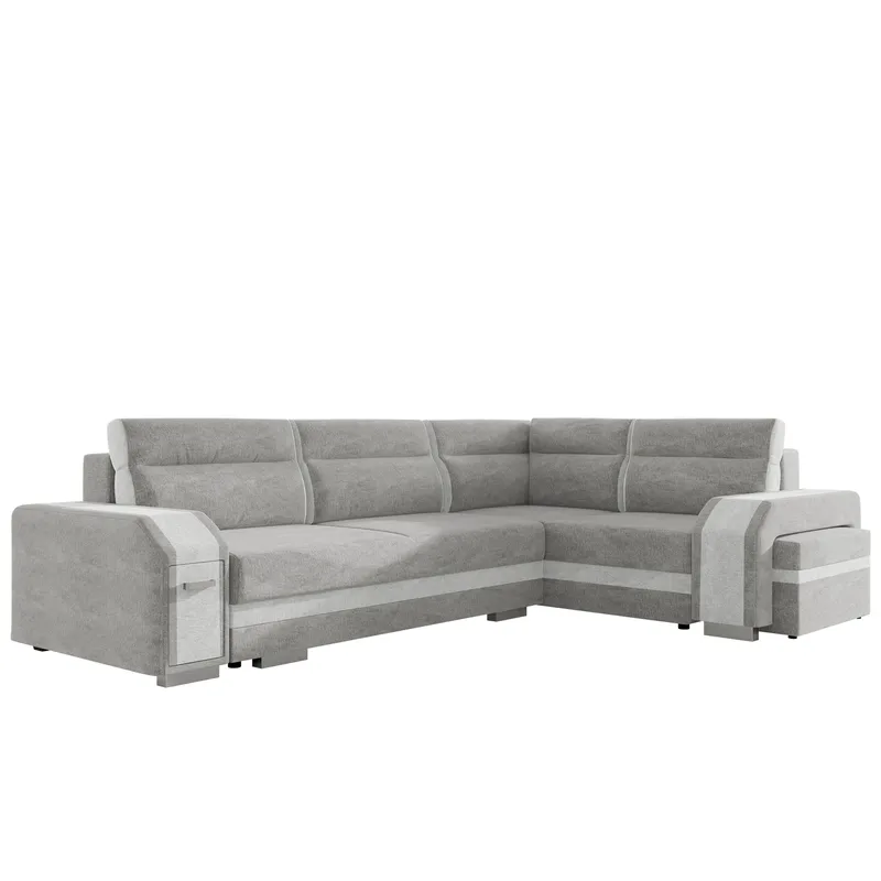 Lesley 4-sits Hörnbäddsoffa med förvaring, grå