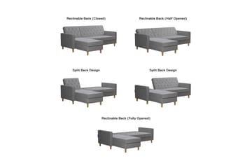 Liberty Divanbäddsoffa Grå - CosmoLiving - Möbler - Soffa - Bäddsoffa - Bäddsoffa divan