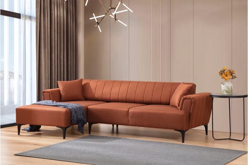 Lilesville Bäddsoffa med divan - Röd - Möbler - Soffa - Bäddsoffa