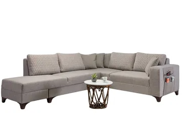 Loftia Hörnsoffa-bäddsoffa 230x90x150 cm - Kräm - Möbler - Soffa - Bäddsoffa