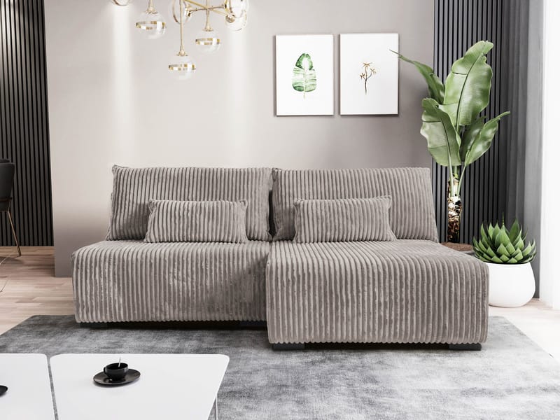 Lorynn 3-sits Bäddsoffa med divan - grå - Möbler - Soffa - Bäddsoffa