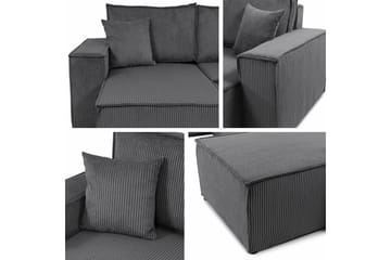 Magston 4-sits Hörnbäddsoffa 130x266 cm med Förvaring i Manchestertyg - Blå - Möbler - Soffa - Bäddsoffa