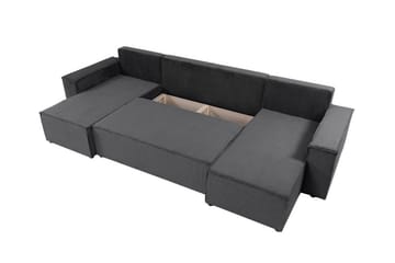 Magston 4-sits Hörnbäddsoffa 130x266 cm med Förvaring i Manchestertyg - Blå - Möbler - Soffa - Bäddsoffa