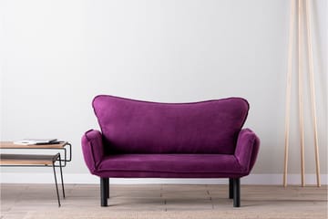 Mezonzo 2-sits Längsbäddad Fällbar Bäddsoffa 65x180 cm i Sammet - Lila - Möbler - Soffa - Bäddsoffa