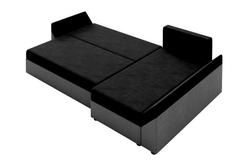 Midfeld 3-sits L-formad Hörnbäddsoffa med Förvaring i Tyg - Blå - Möbler - Soffa - Bäddsoffa