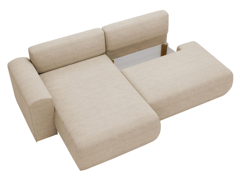 Milias 3-sits Bäddsoffa med Divan Höger och Förvaring - Orange - Möbler - Soffa - Bäddsoffa