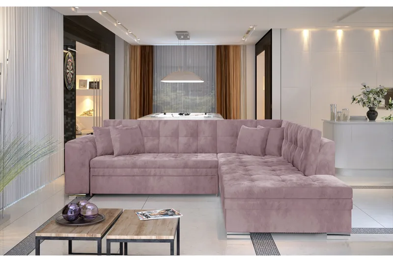 Moclino Hörnbäddsoffa, Rosa