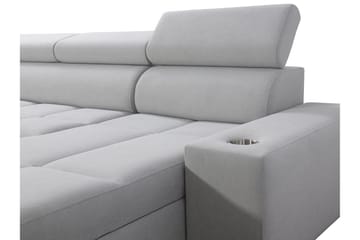Morenia 4-sits Vänstervänd Bäddsoffa 127x284 cm med Förvaring i Tyg - Svart - Möbler - Soffa - Bäddsoffa