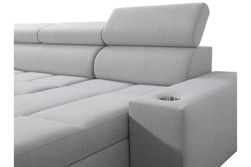 Morenia 4-sits Vänstervänd Bäddsoffa 127x284 cm med Förvaring i Tyg - Svart - Möbler - Soffa - Bäddsoffa