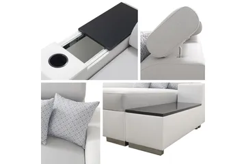 Mumtaz U-Bäddsoffa Divan Vänster - Ljusgrå/Vit - Möbler - Soffa - Bäddsoffa