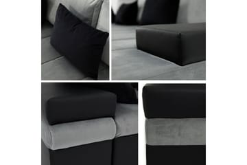 Naoma 3-sits Bäddsoffa med Divan L-formad Vänster med Förvar - Sammet/Grå - Möbler - Soffa - Bäddsoffa