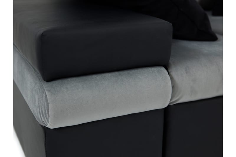 Naoma 3-sits Bäddsoffa med Divan L-formad Vänster med Förvar - Sammet/Grå - Möbler - Soffa - Bäddsoffa