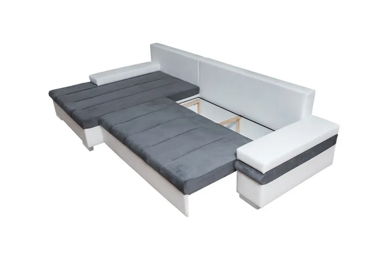 Naoma 3-sits Bäddsoffa med Divan L-formad Vänster med Förvar - Sammet/Grå - Möbler - Soffa - Bäddsoffa