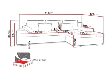 Naoma Bäddsoffa med Divan 4-sits - Gul - Möbler - Soffa - Bäddsoffa