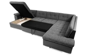 Niko U-Bäddsoffa 350x205x76 cm Divan Vänster - Vit/Grå - Möbler - Soffa - Bäddsoffa