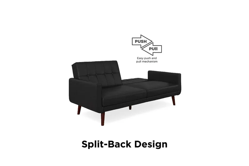 Nola 3-sits Bäddsoffa Konstläder/Svart - Dorel Home - Möbler - Soffa - Bäddsoffa - Längsbäddad bäddsoffa