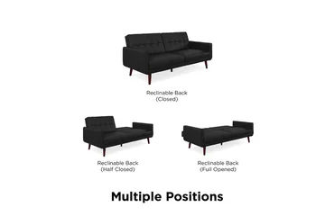 Nola 3-sits Bäddsoffa Konstläder/Svart - Dorel Home - Möbler - Soffa - Bäddsoffa - Längsbäddad bäddsoffa