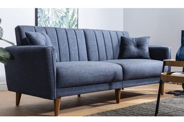 Pattyn Bäddsoffa i Tyg med Träben - Blå - Möbler - Soffa - Bäddsoffa