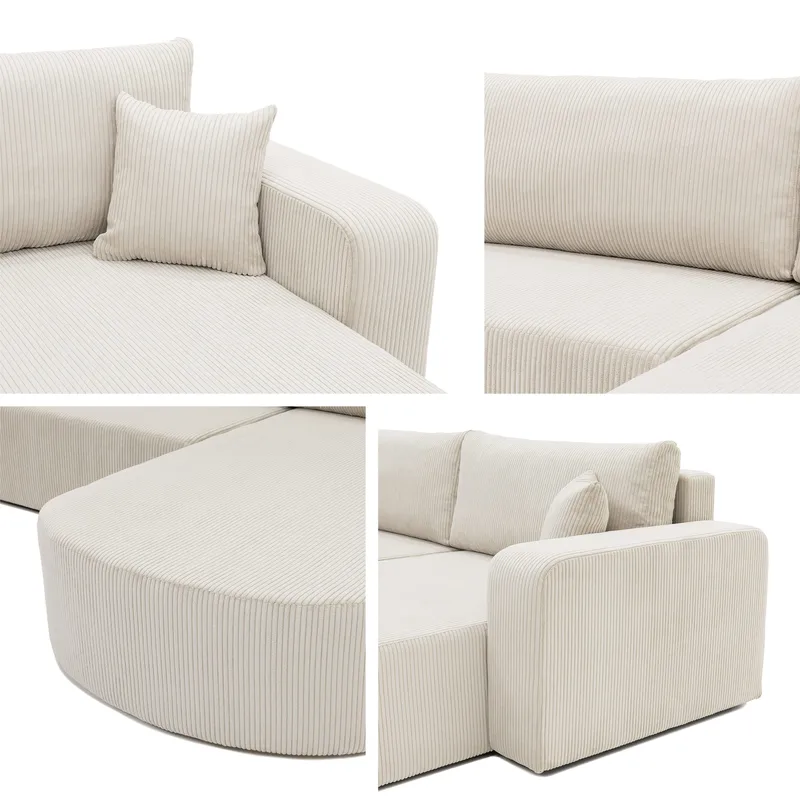 Pryda 4-sits Bäddsoffa divan vänster med förvaring - brun - Möbler - Soffa - Bäddsoffa