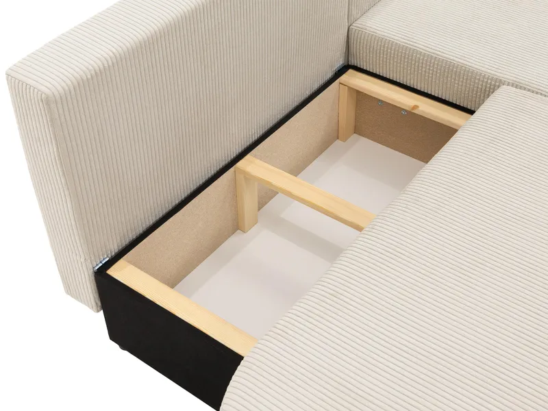 Pryda 4-sits Bäddsoffa divan vänster med förvaring - brun - Möbler - Soffa - Bäddsoffa
