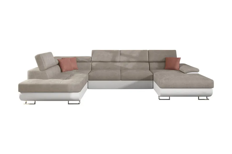 Reginia Bäddsoffa m. Divan och Schäslong Förvaring 4-sits, Beige