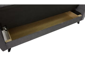 Rigberg 3-sits Kanalstickad Djup Bäddsoffa med Förvaring i Tyg - Grå - Möbler - Soffa - Bäddsoffa