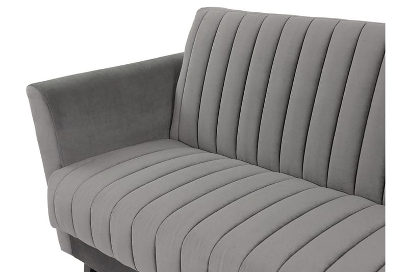 Rigberg 3-sits Kanalstickad Djup Bäddsoffa med Förvaring i Tyg - Grå - Möbler - Soffa - Bäddsoffa