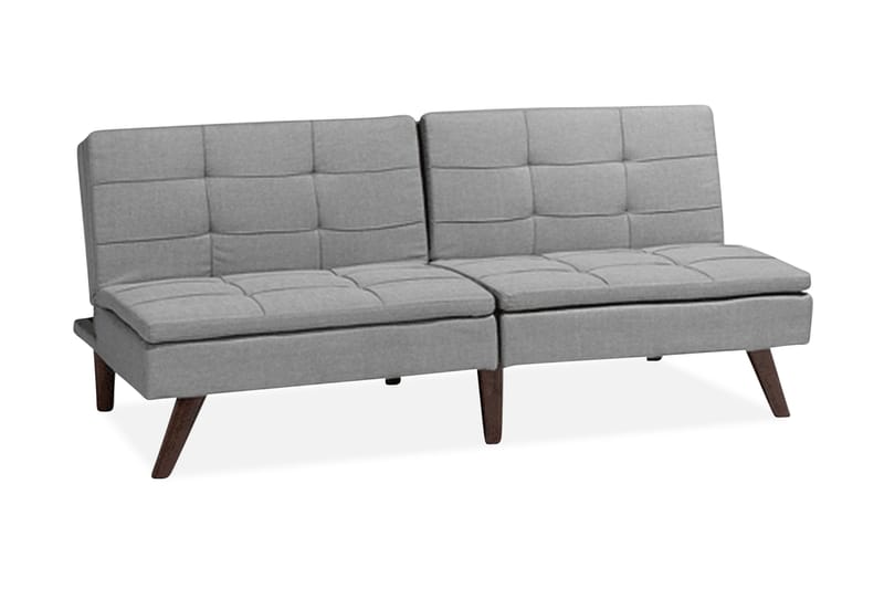 Ronne 2-sits Bäddbar Rektangulär Bäddsoffa i Tyg med Träben, Grå