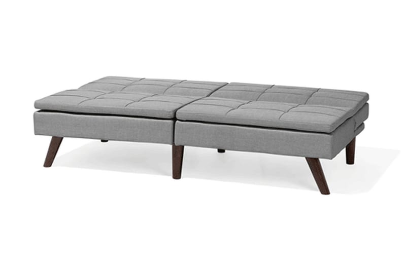 Ronne 2-sits Bäddbar Rektangulär Bäddsoffa i Tyg med Träben - Grå - Möbler - Soffa - Bäddsoffa
