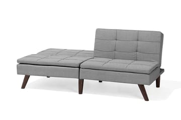Ronne 2-sits Bäddbar Rektangulär Bäddsoffa i Tyg med Träben - Grå - Möbler - Soffa - Bäddsoffa