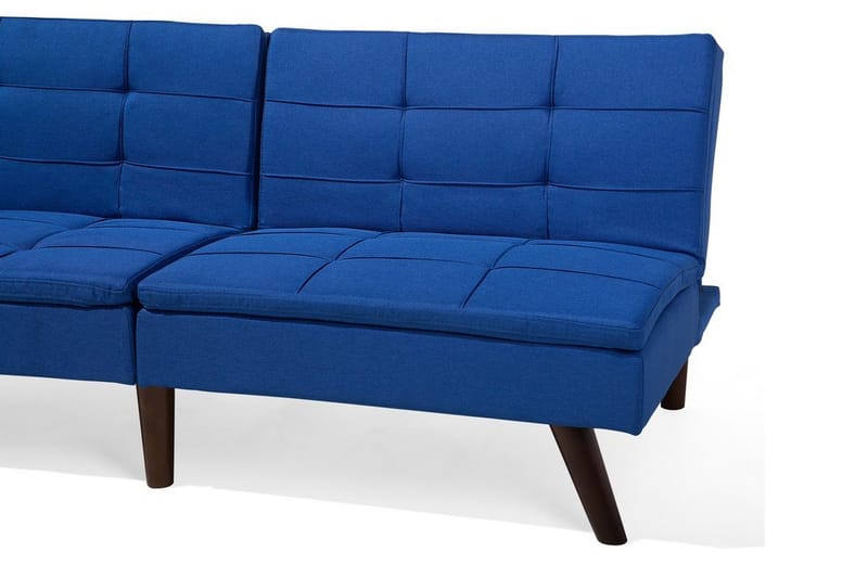 Ronne 2-sits Fällbar Rektangulär Bäddsoffa i Tyg med Träben - Blå - Möbler - Soffa - Bäddsoffa