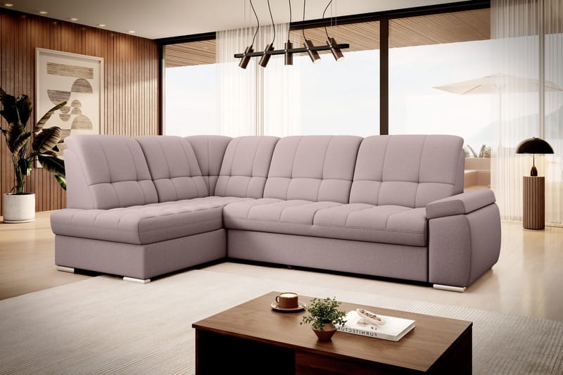 Sajana Bäddsoffa m. Schäslong 3-sits, Rosa