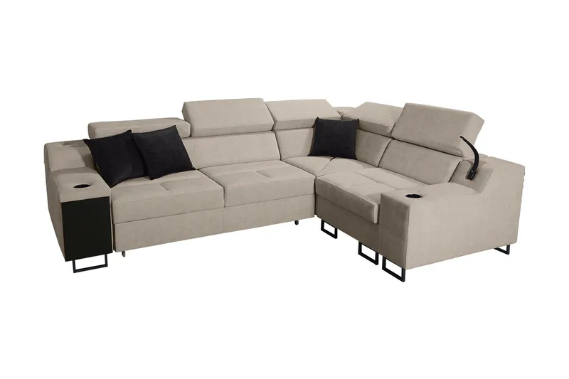 Seginus Hörnbäddsoffa 4-sits 210x127, Beige