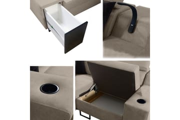 Seginus Hörnbäddsoffa 4-sits 210x127 - Rosa - Möbler - Soffa - Bäddsoffa