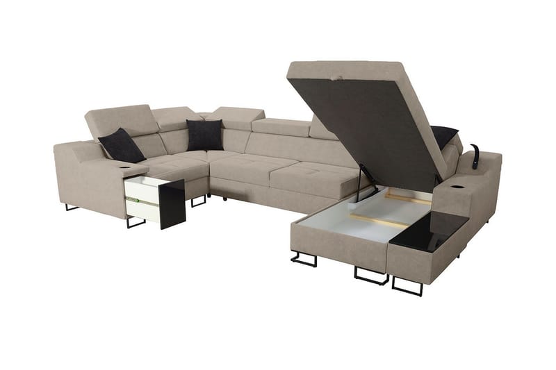 Seginus Hörnbäddsoffa m. Divan 5-sits 268x127 - Rosa - Möbler - Soffa - Bäddsoffa