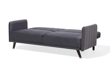 Senja 2-sits Bäddsoffa 200 cm i Sammet med Träben - Grå - Möbler - Soffa - Bäddsoffa