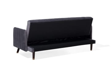 Senja 2-sits Bäddsoffa 200 cm i Sammet med Träben - Grå - Möbler - Soffa - Bäddsoffa