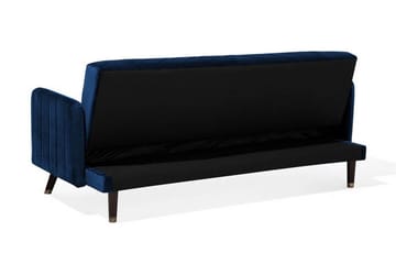 Senja 2-sits Fällbar Rektangulär Bäddsoffa i Sammet med Träben - Blå - Möbler - Soffa - Bäddsoffa