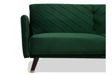 Senja Rektangulär Längsbäddad Bäddsoffa 110x181 cm i Sammet - Grön - Möbler - Soffa - Bäddsoffa